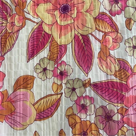 NEW! Smythe Pink Begonia Floral Oversized Criss Cross Blouse - Sz S - Picture 10 of 14